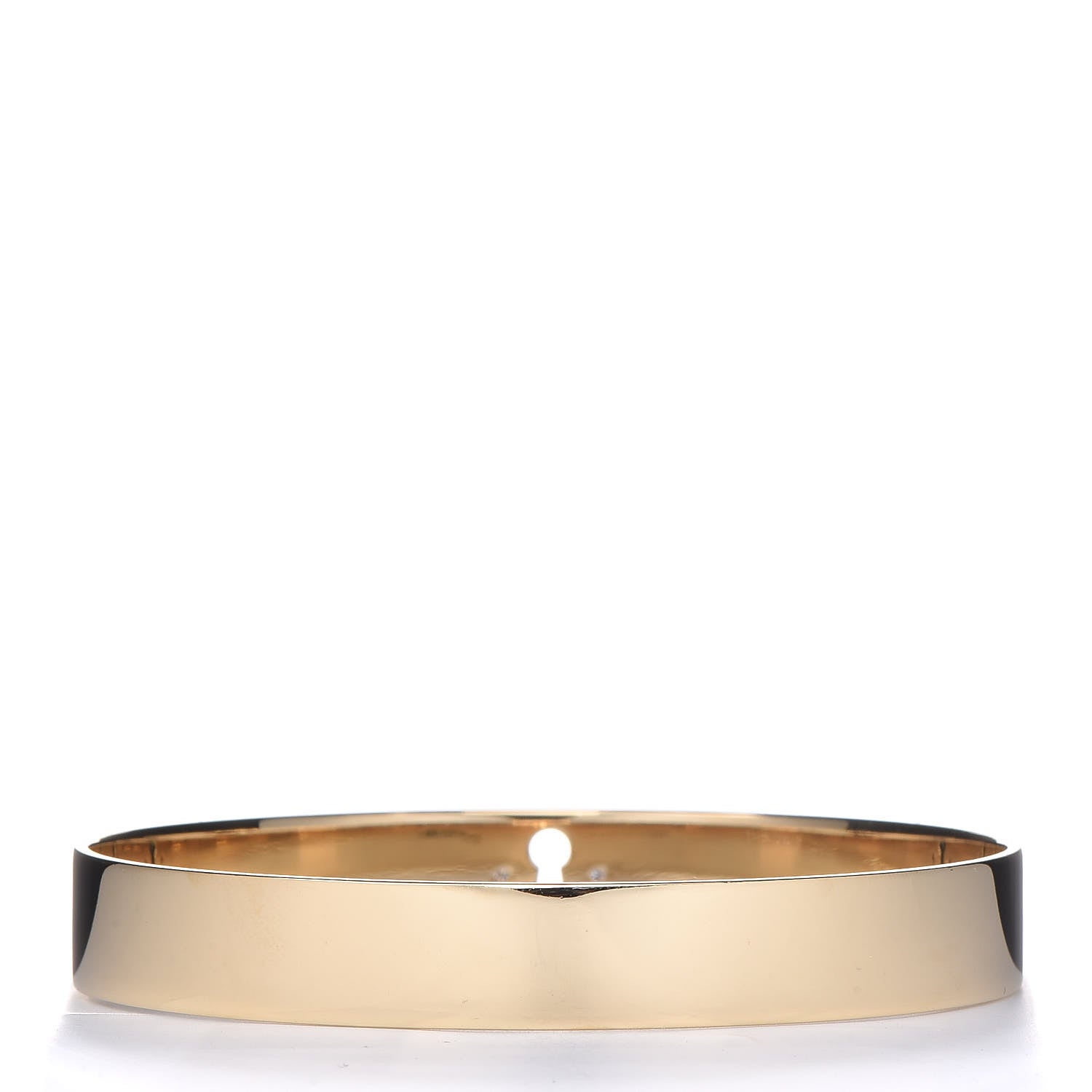 Tiffany 18K Yellow Gold Diamond Narrow Locks Bangle Bracelet 3 of 4