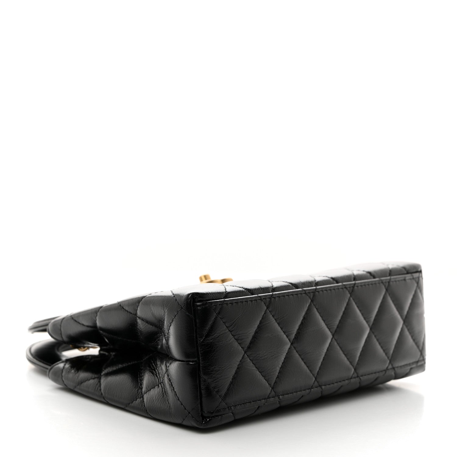 Chanel Shiny Aged Calfskin Quilted Nano Kelly Shopper Black 4 of 10