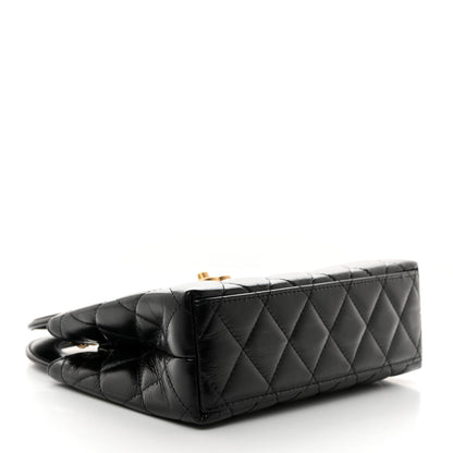 Chanel Shiny Aged Calfskin Quilted Nano Kelly Shopper Black 4 of 10