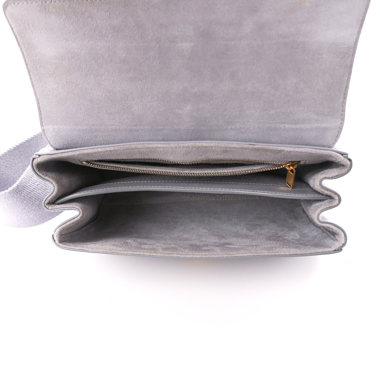 Celine Smooth Calfskin Teen Soft 16 Shoulder Bag Light Grey 5 of 15