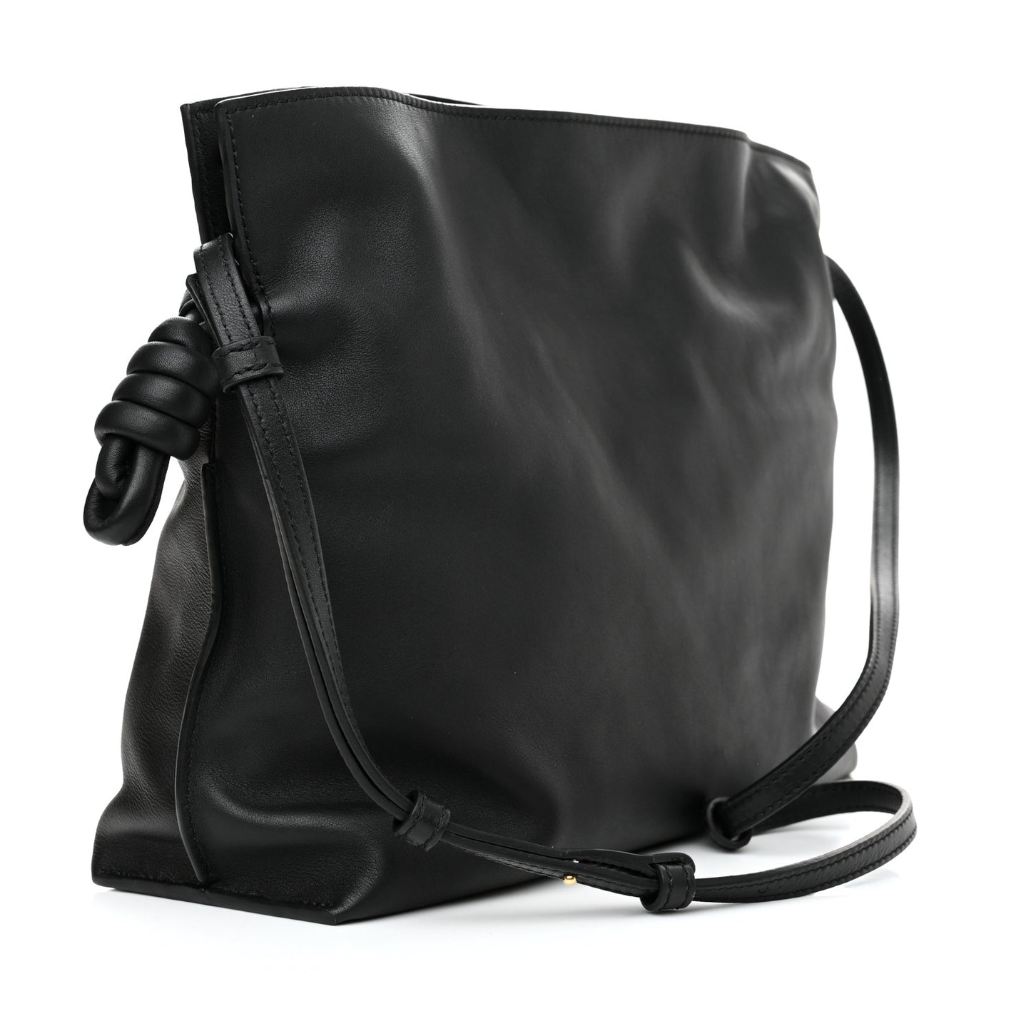 Calfskin Small Flamenco Knot Bag Black