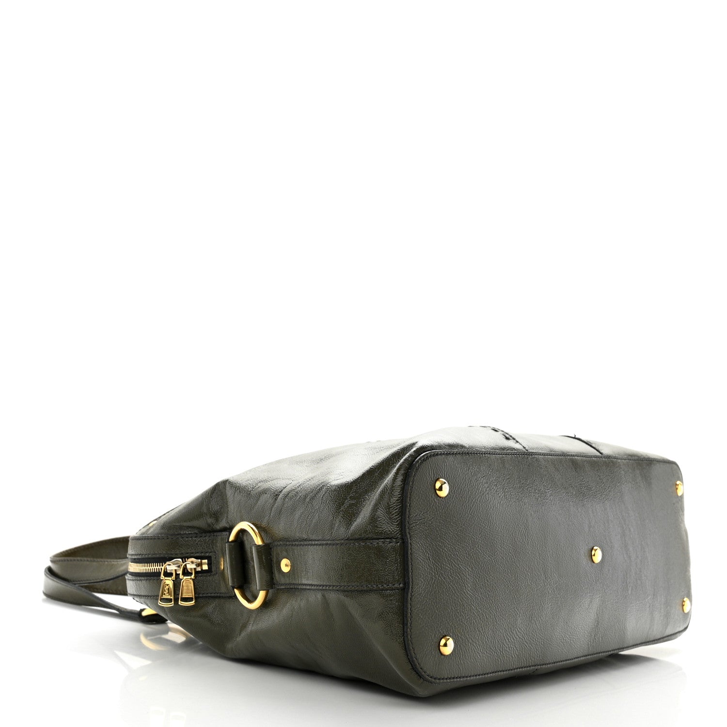 Saint Laurent Patent Leather Oversized Muse Dark Grey 3 of 14