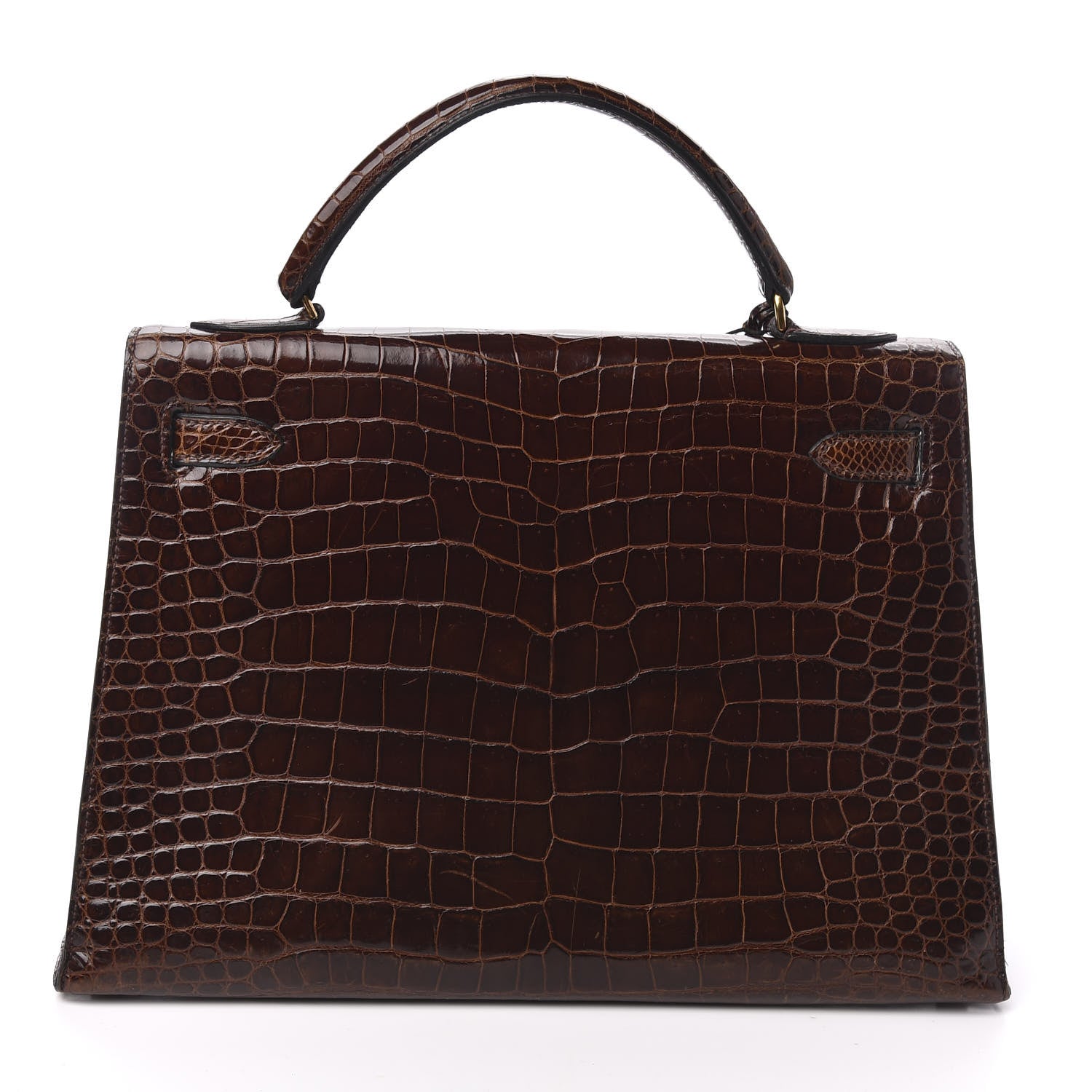 Hermes Shiny Niloticus Crocodile Kelly Sellier 32 Havane 4 of 30