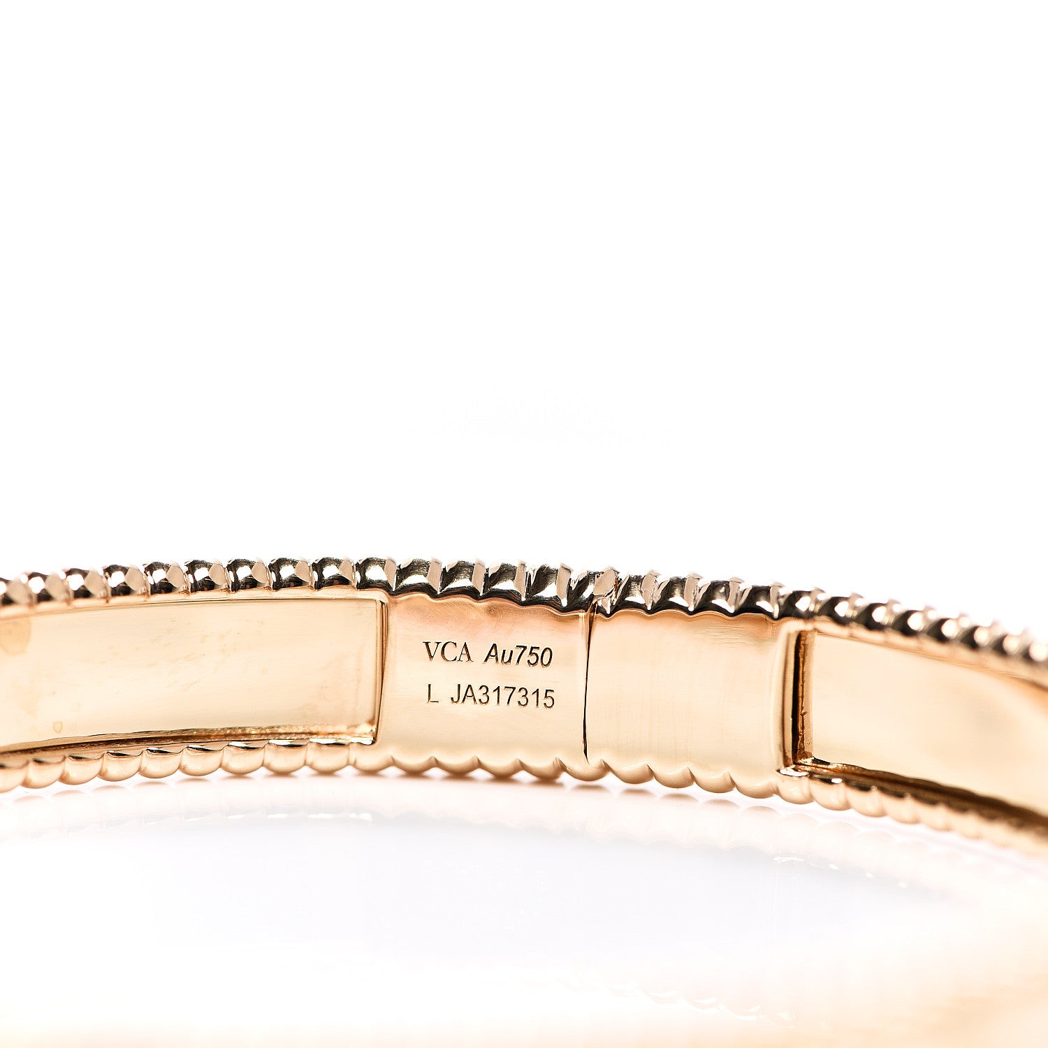 Van Cleef & Arpels 18K Yellow Gold Perlee Signature Bangle Bracelet L 3 of 3