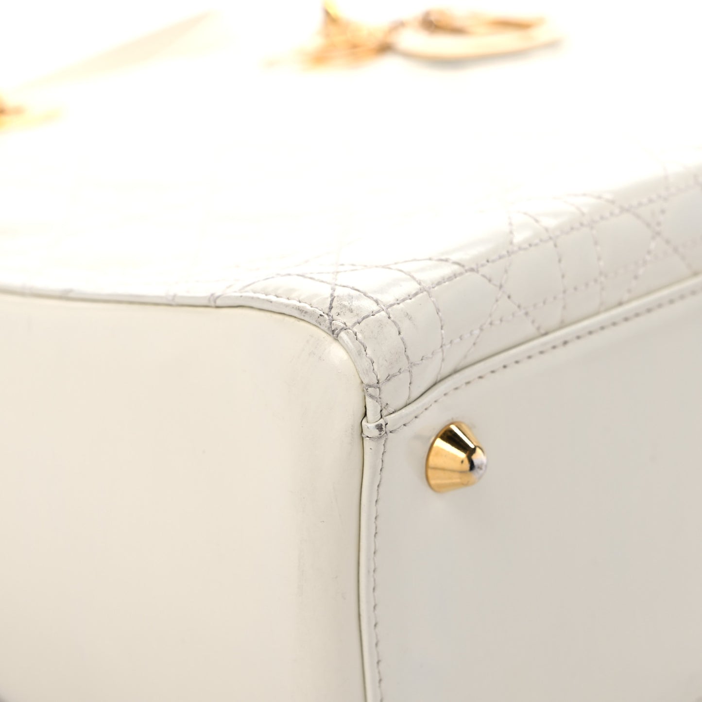 Lambskin Cannage Large Lady Dior White