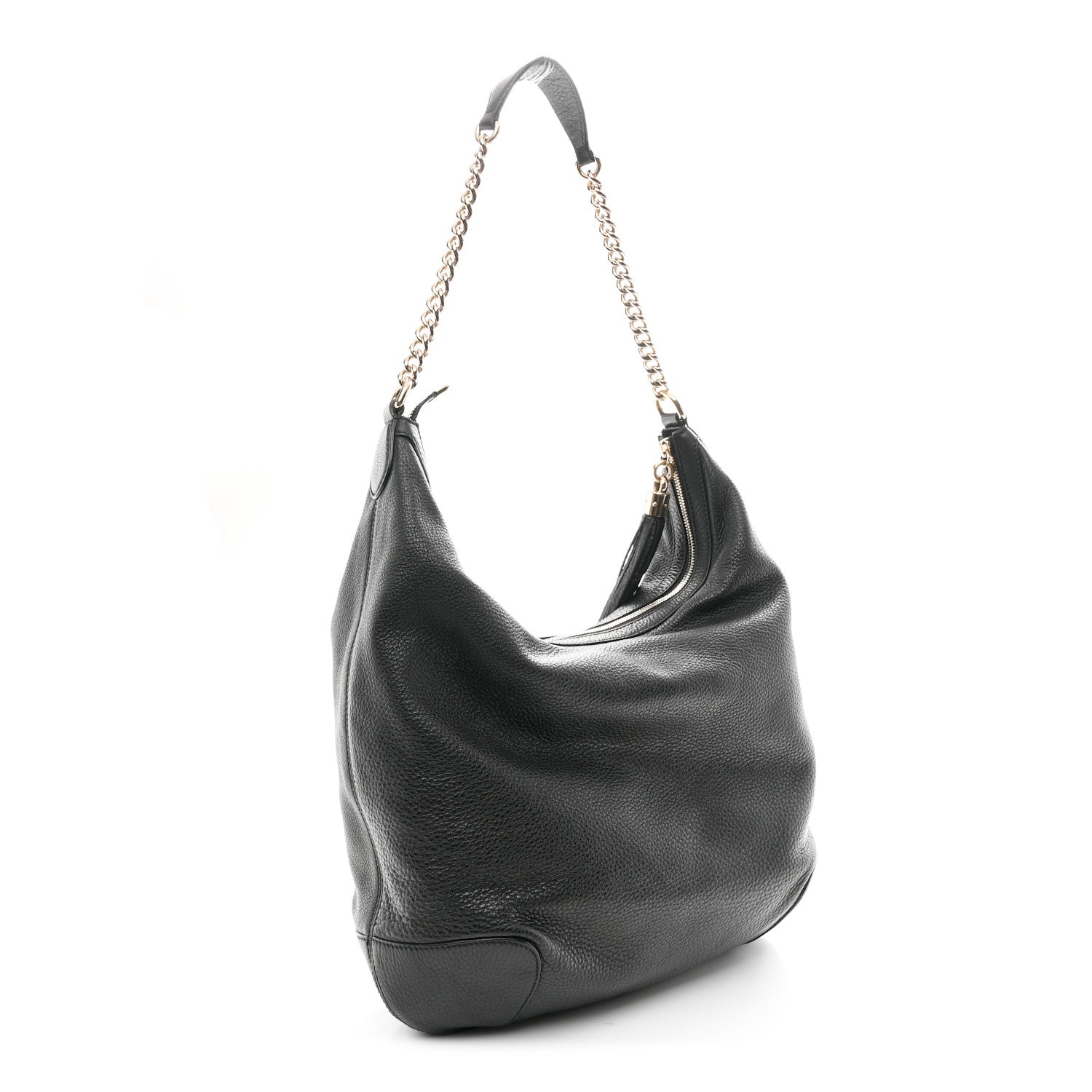 Gucci Pebbled Calfskin Medium Soho Chain Hobo Black 3 of 11