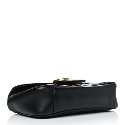 Gucci Calfskin Matelasse Mini GG Marmont Shoulder Bag Black 3 of 4