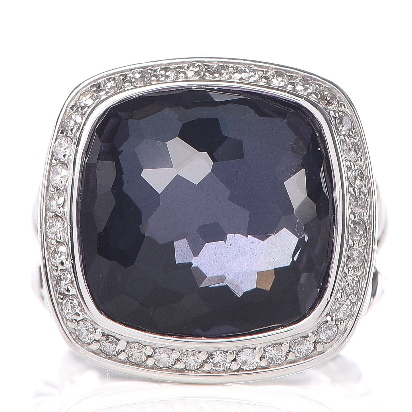 Sterling Silver Diamond Black Orchid 14mm Albion Ring 49 5