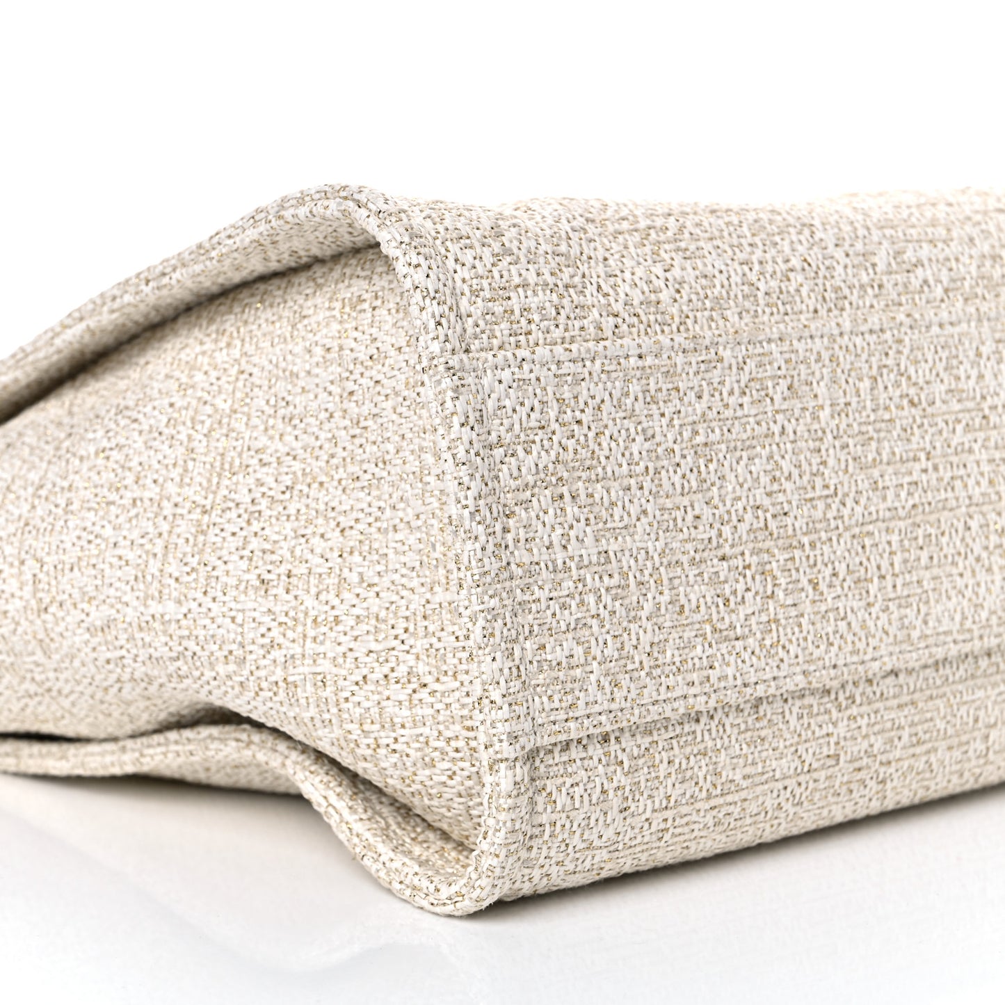 Lurex Boucle Small Deauville Tote Ivory