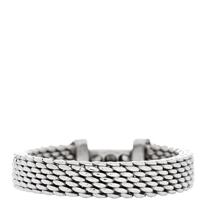 Tiffany Sterling Silver Diamond Somerset Mesh Band Ring 44 3 3 of 4