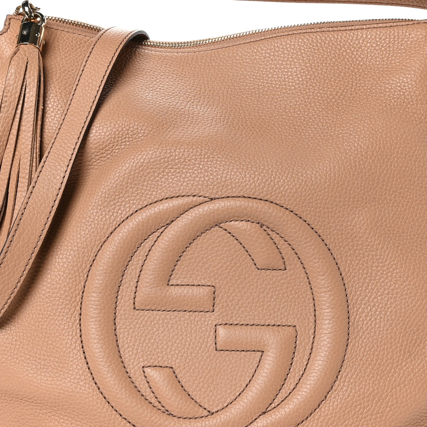 Pebbled Calfskin Large Soho Hobo Camelia
