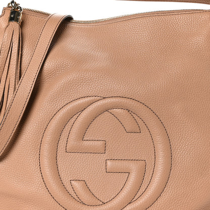 Gucci Pebbled Calfskin Large Soho Hobo Camelia 8 of 13
