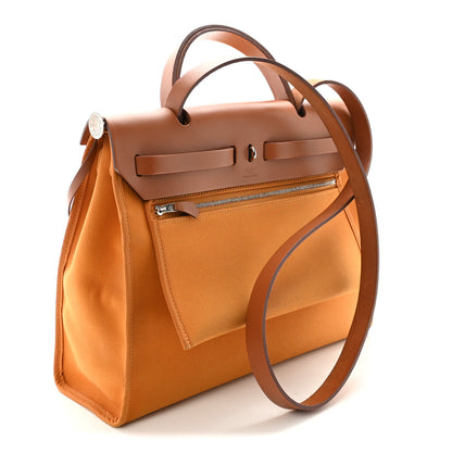 Hermes Toile Vache Hunter Herbag Zip 31 PM Jaune D'Or 4 of 11