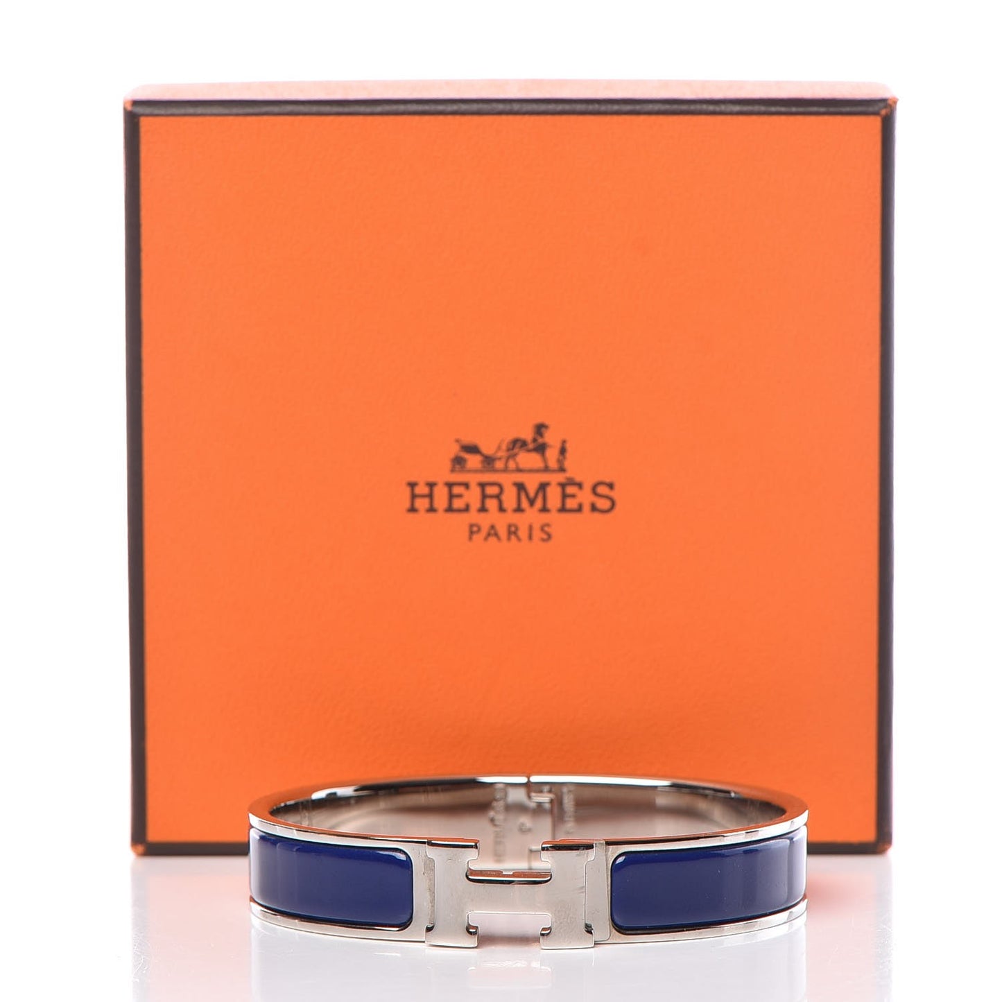 Enamel Narrow Clic Clac H Bracelet PM Indigo