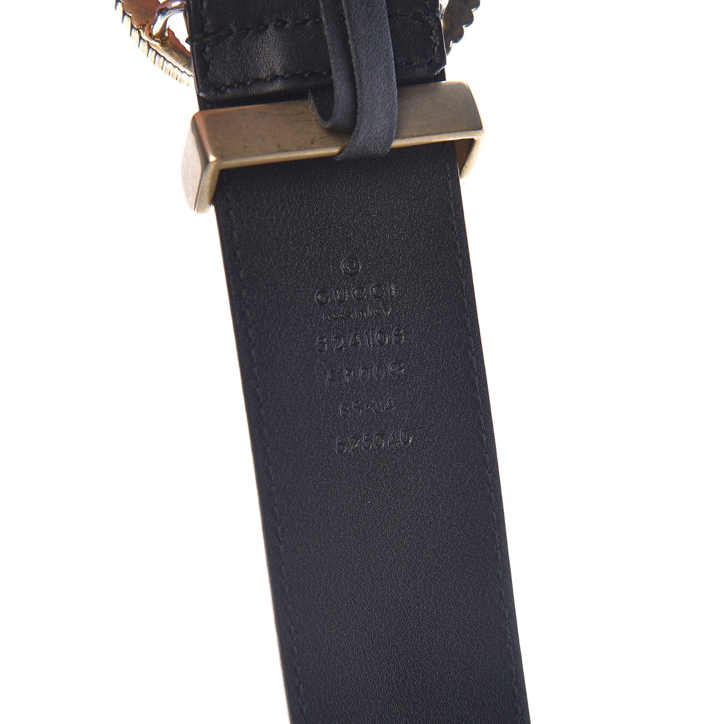 Moon Calfskin Torchon Double G 40mm Belt 85 34 Black