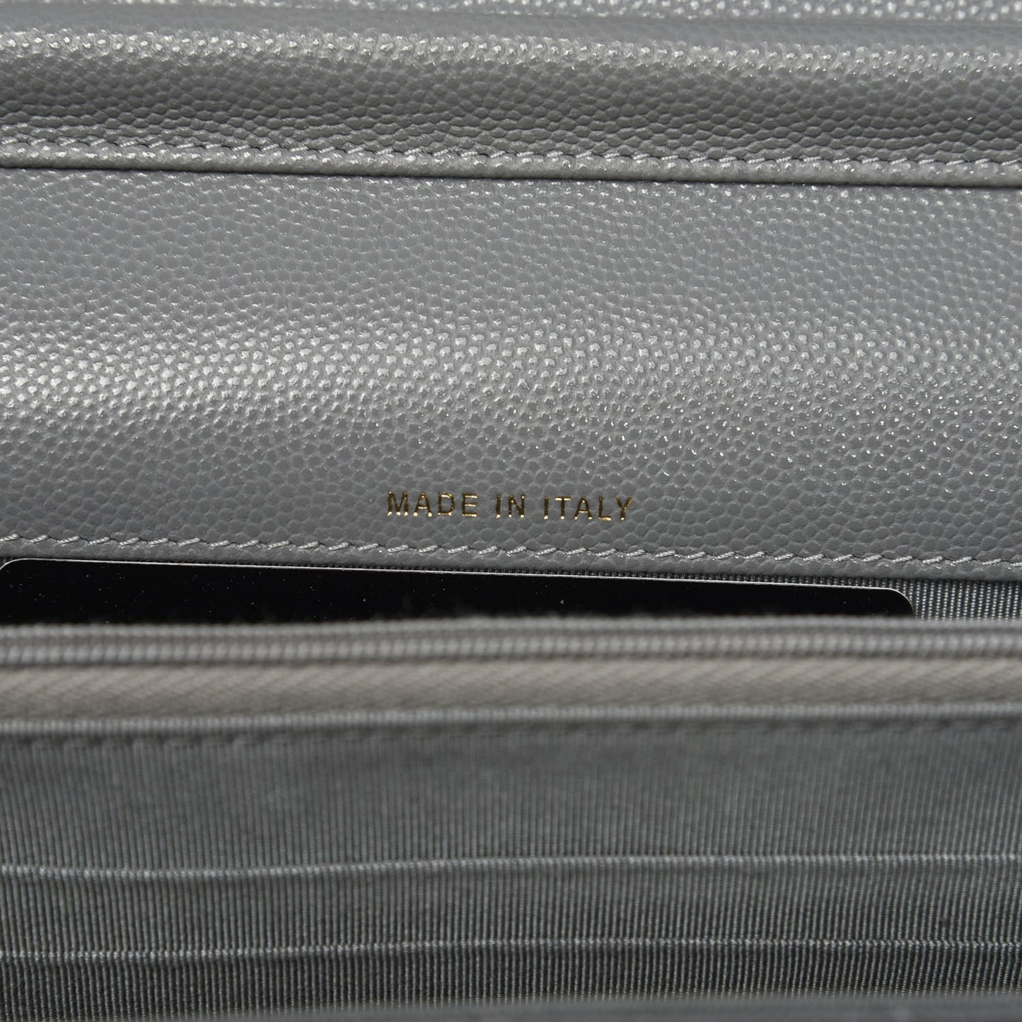 Caviar Quilted Square Wallet On Chain WOC Grey