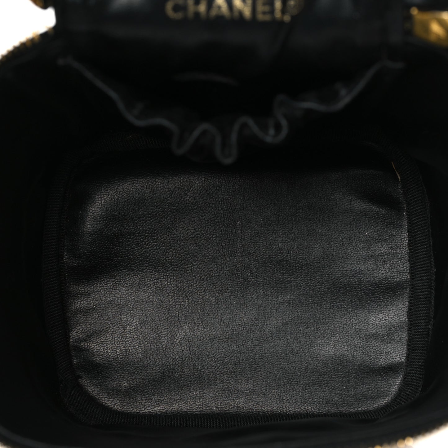 Lambskin Vanity Cosmetic Bag Black