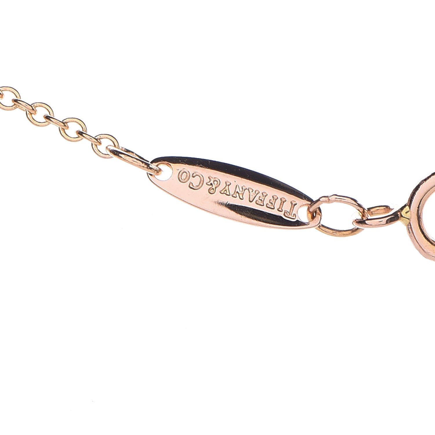 Tiffany 18K Rose Gold Diamond .05ct Elsa Peretti Diamonds by the Yard Pendant Necklace 5 of 9