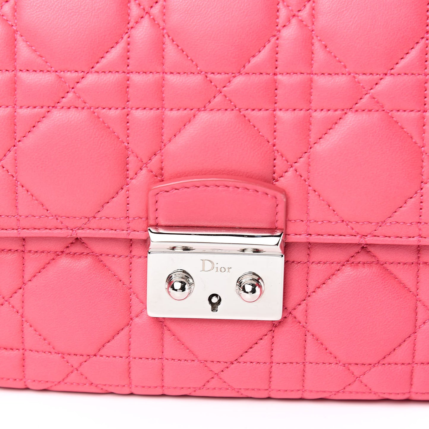Lambskin Cannage Miss Dior Promenade Pouch Fuchsia