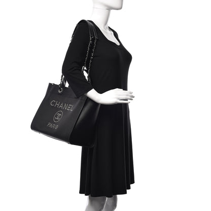 Chanel Caviar Small Studded Deauville Tote Black 3 of 11
