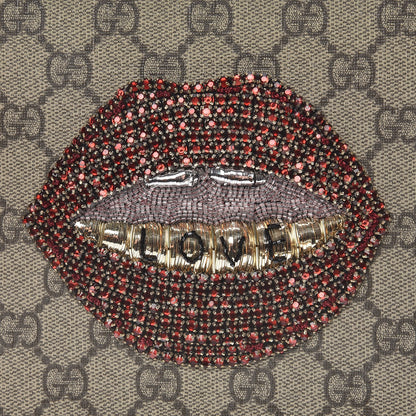 Gucci GG Supreme Monogram Merveilles Lips Zip Pouch Hibiscus Red 8 of 8