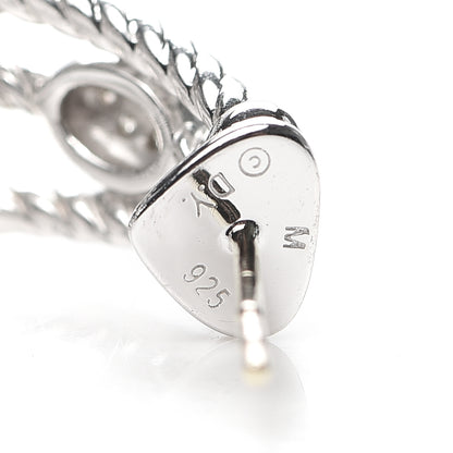 David Yurman Sterling Silver Diamond Confetti 3 Row Earrings 4 of 4