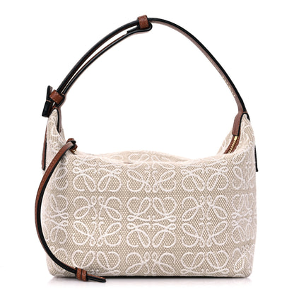 Loewe Jacquard Anagram Calfskin Small Cubi Bag Ecru Tan 1 of 13