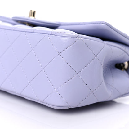 Chanel Lambskin Quilted Mini Rectangular Flap Light Purple 9 of 9