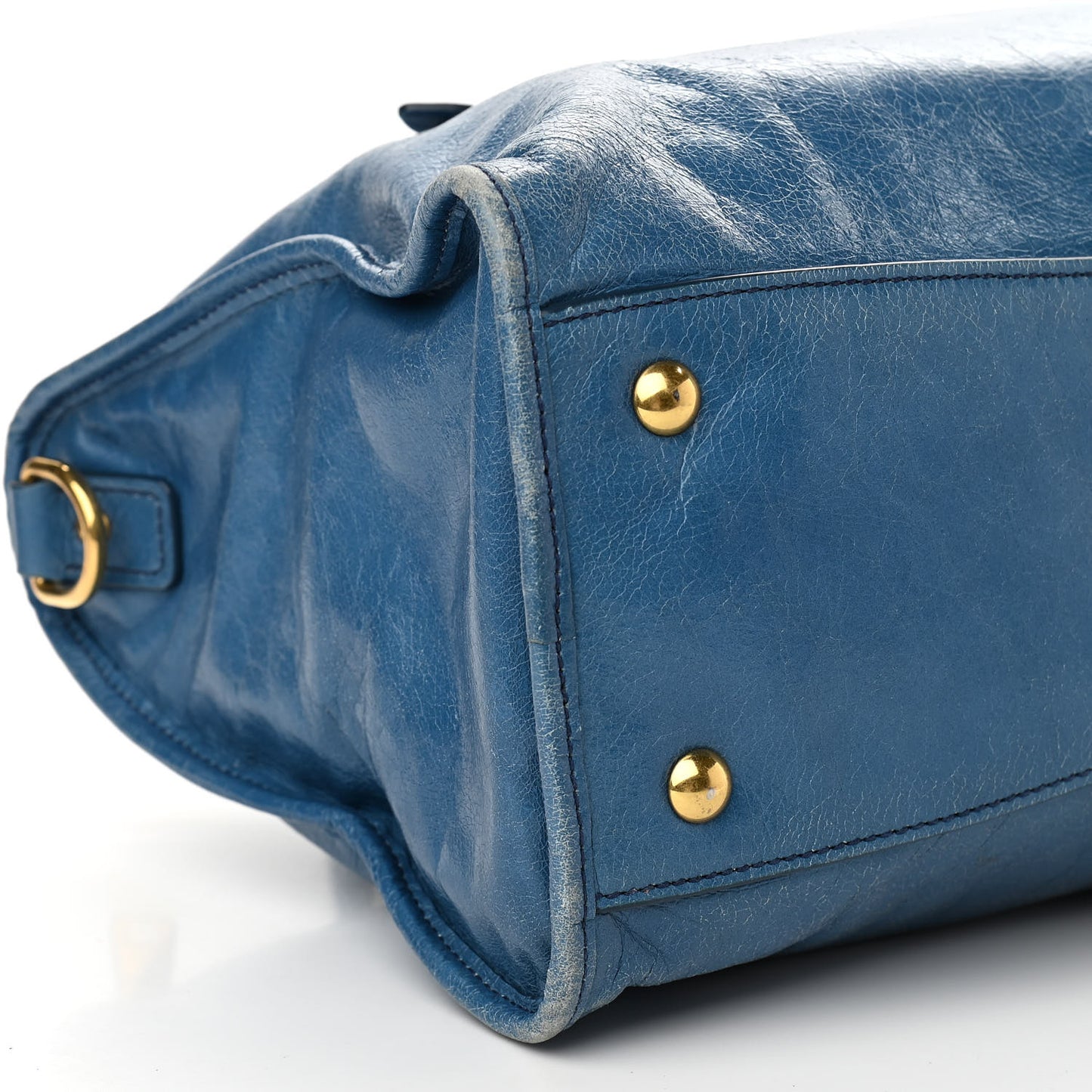 Vitello Shine Zip Tote Oceano