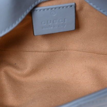 Gucci Calfskin Matelasse Super Mini GG Marmont Shoulder Bag Porcelain Light Blue 5 of 9