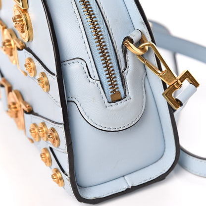 Versace Calfskin Small Medallion Tribute Bowling Bag Blue 11 of 12