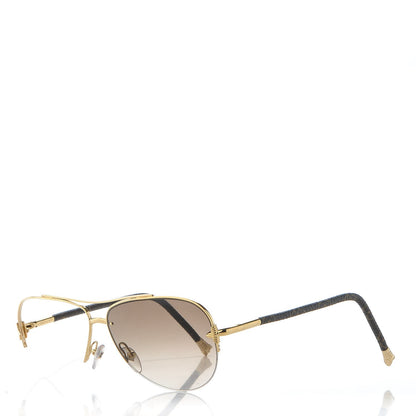 Louis Vuitton Monogram Petite Viola Pilote Aviator Sunglasses Z0571U Brown 1 of 8
