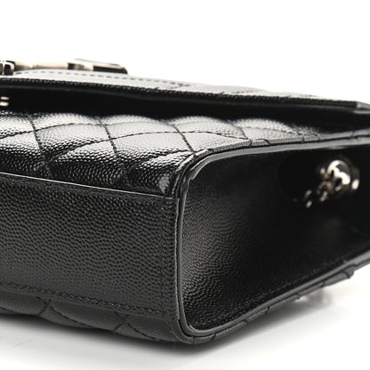 Saint Laurent Grain De Poudre Textured Mixed Matelasse Triquilt Small Monogram Satchel Black 8 of 8