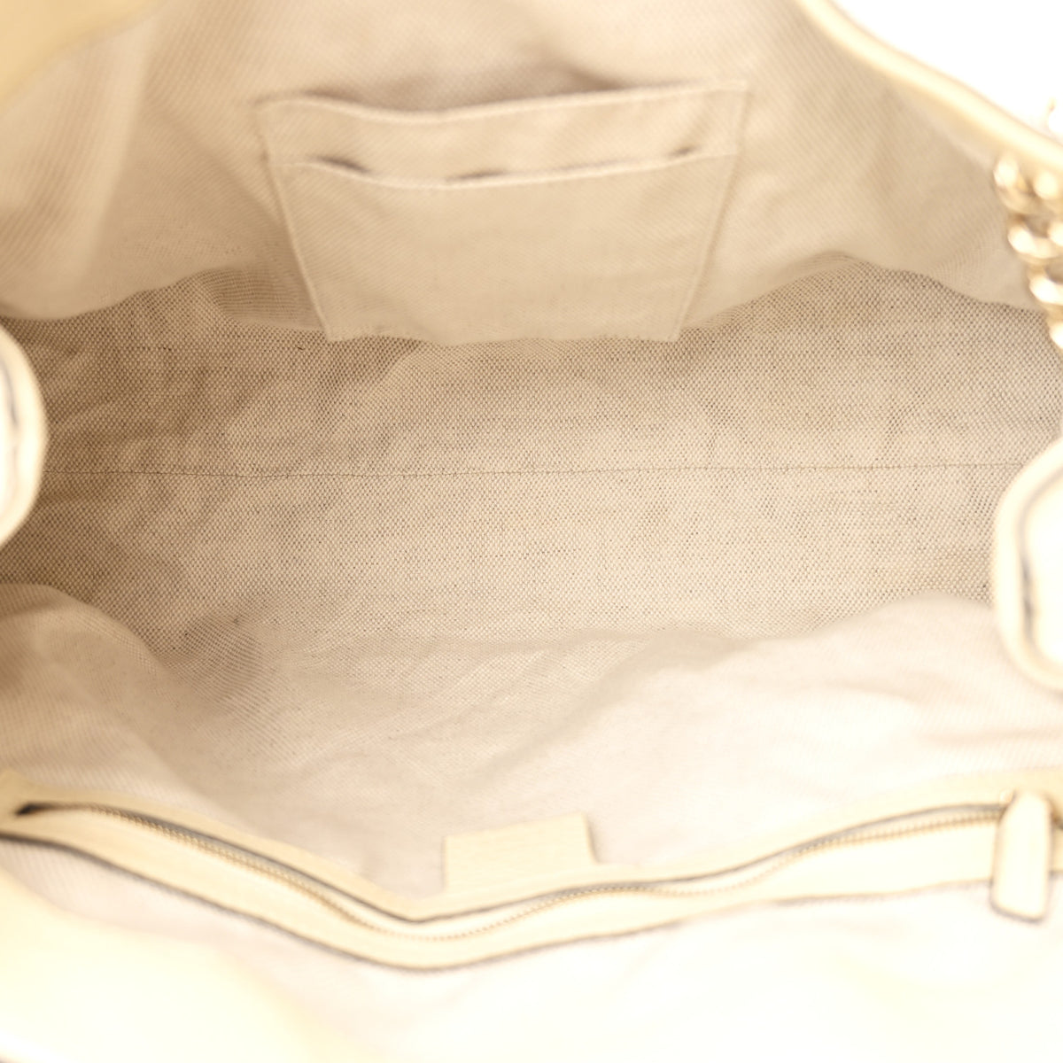 Pebbled Calfskin Medium Soho Chain Shoulder Bag Off White