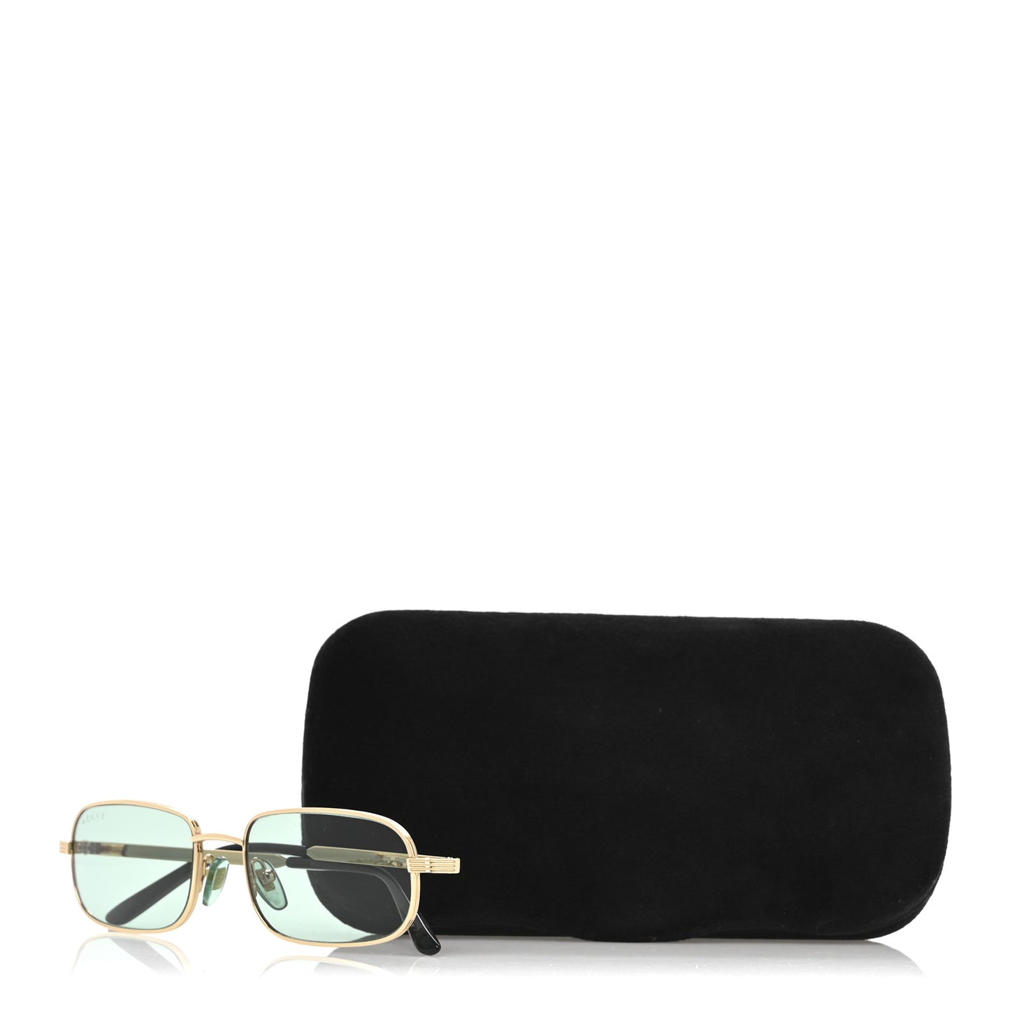 Metal Rectangular Sunglasses GG1457S Green Gold