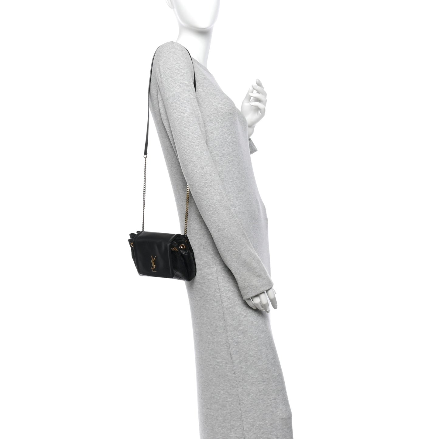 Lambskin Quilted Monogram Mini Nolita Black