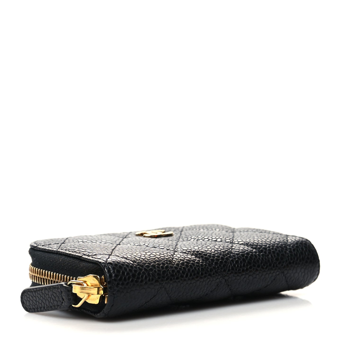 Caviar Quilted Zip Coin Purse Black