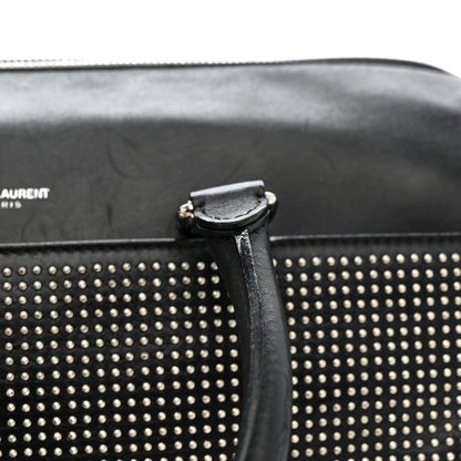 Saint Laurent Calfskin Studded Classic Duffle 6 Black 12 of 16
