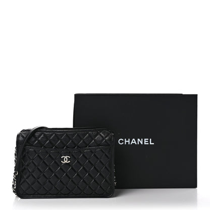 Chanel Aged Calfskin Quilted Large Working Vibe Camera Case Black 10 of 10