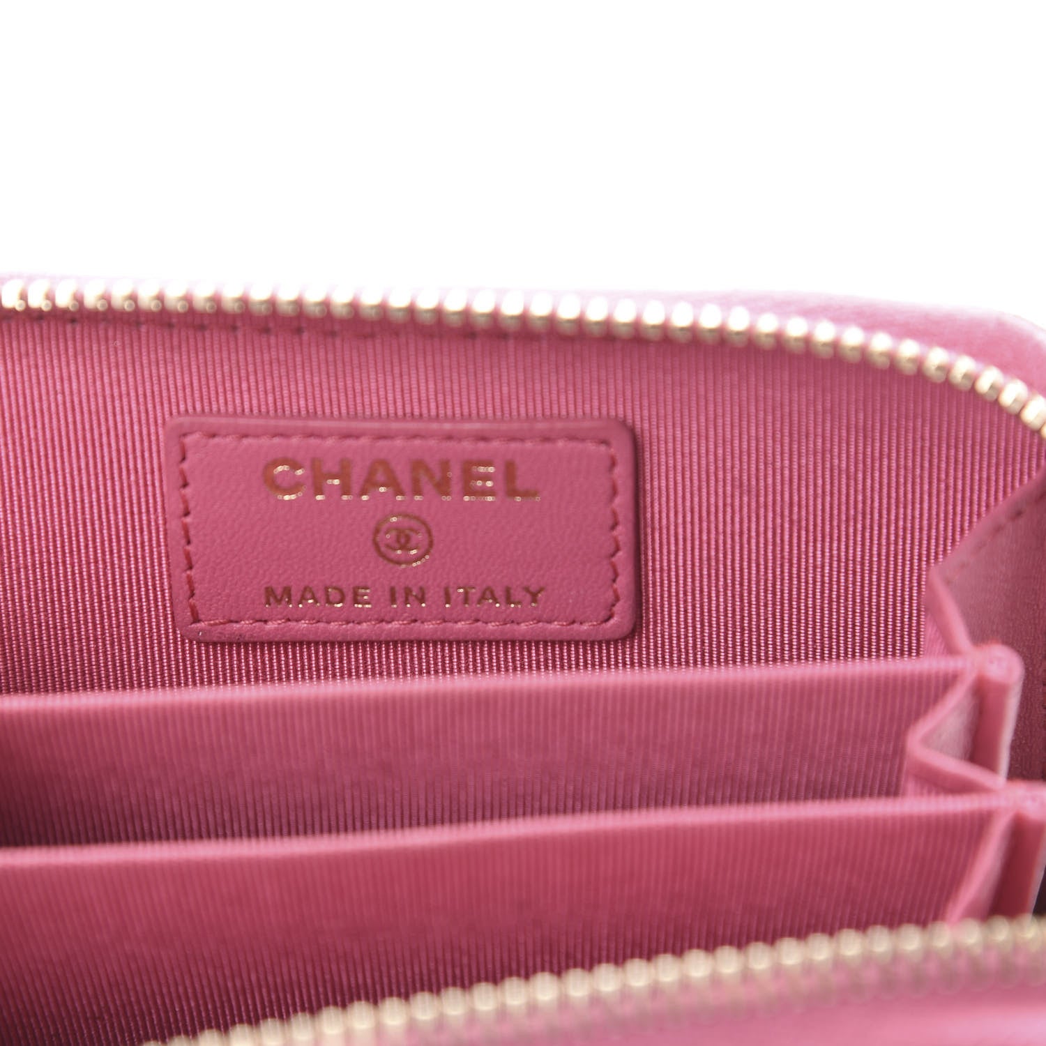 Chanel Lambskin Quilted Zip Around Coin Purse Wallet Pink 6 of 12