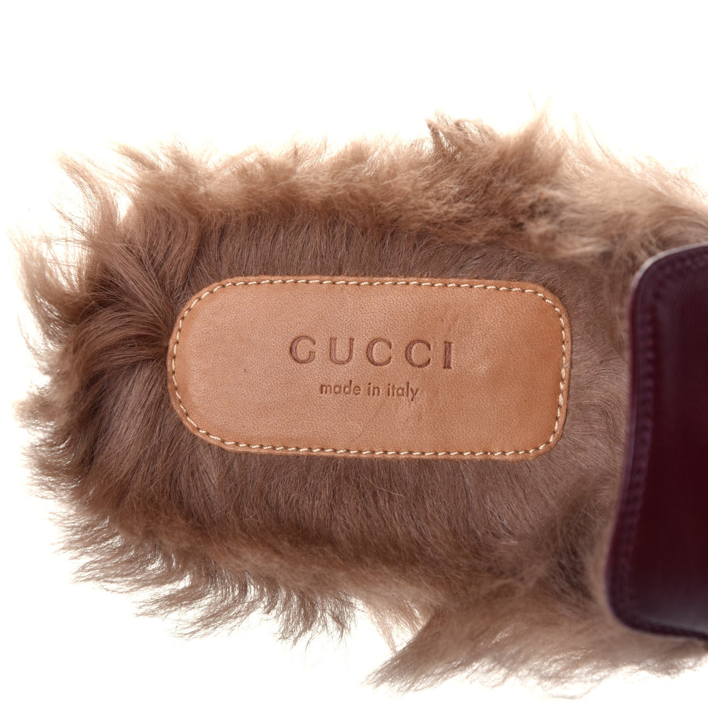 Malaga Kid Fur Womens Princetown Slippers 39 Vintage Bordeaux