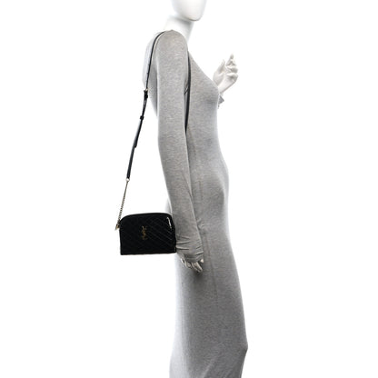 Saint Laurent Lambskin Quilted Gaby Zipped Pouch Black 2 of 10