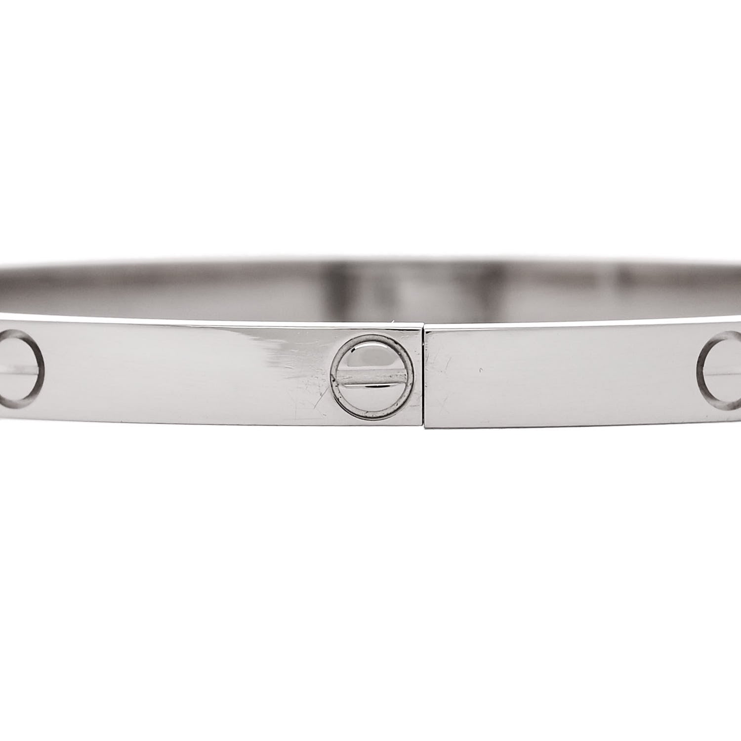 Cartier 18K White Gold Small LOVE Bracelet 16 5 of 7