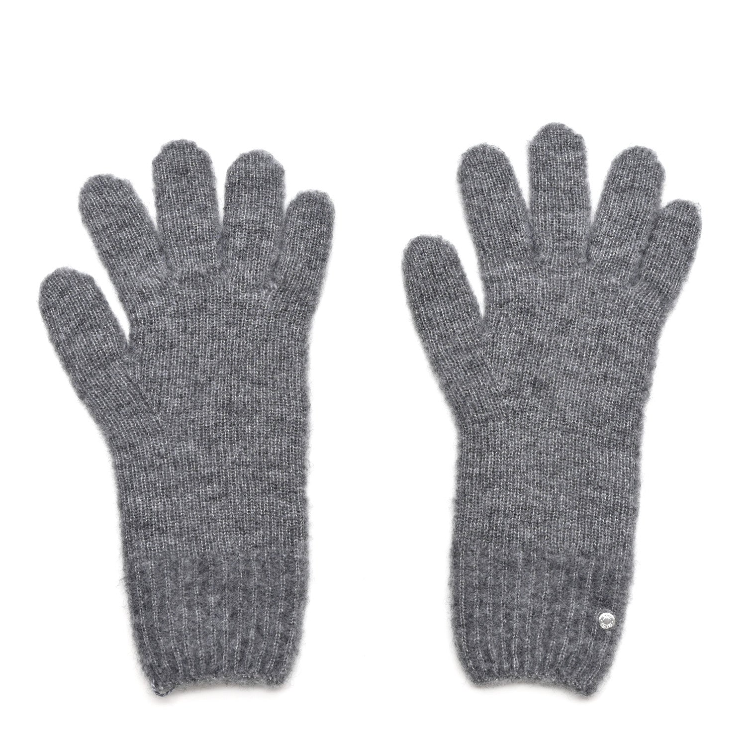 Hermes Cashmere Silk Knit Diva Gloves S Gris 1 of 4