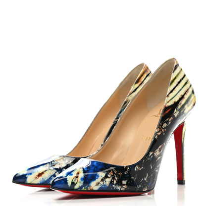 Christian Louboutin Patent Print Pigalle Follies 100 Pumps 37 Blue 3 of 8