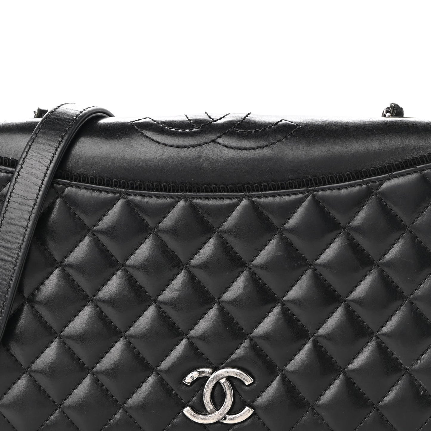 Calfskin Quilted Small Ballerine Flap Black