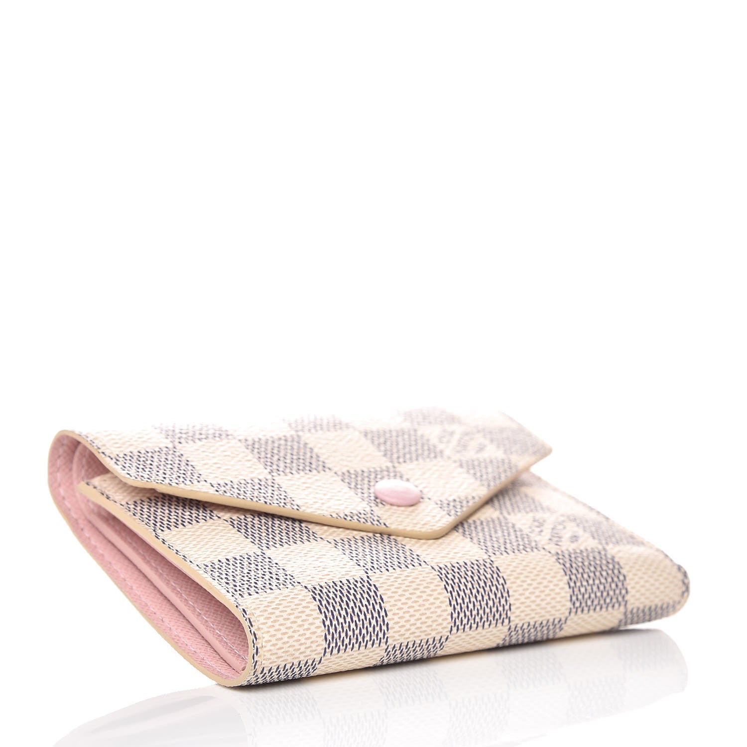 Louis Vuitton Damier Azur Victorine Wallet Rose Ballerine 4 of 8