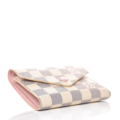 Louis Vuitton Damier Azur Victorine Wallet Rose Ballerine 4 of 8