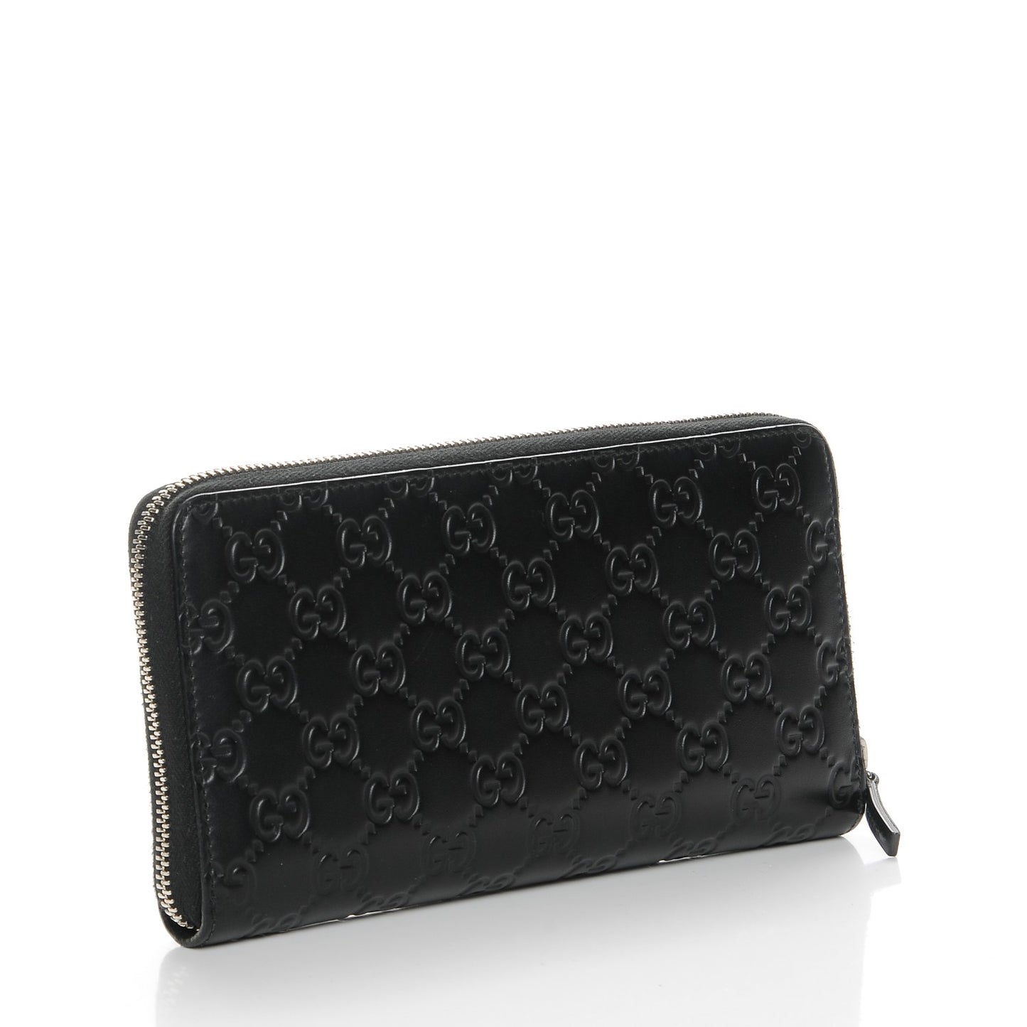 Guccissima Signature Zip Around Organizer Wallet Black
