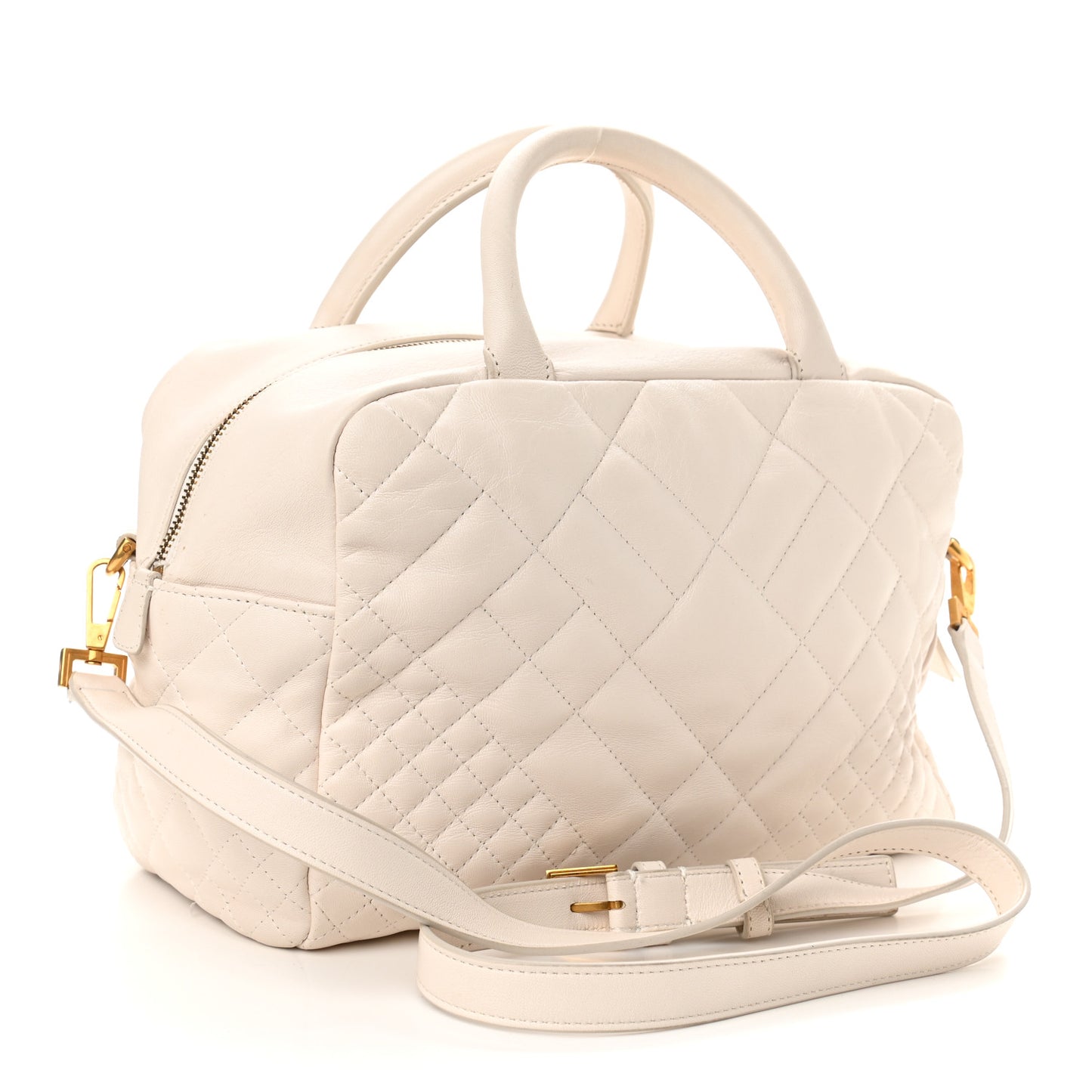 Nappa Quilted Icon Bowler White